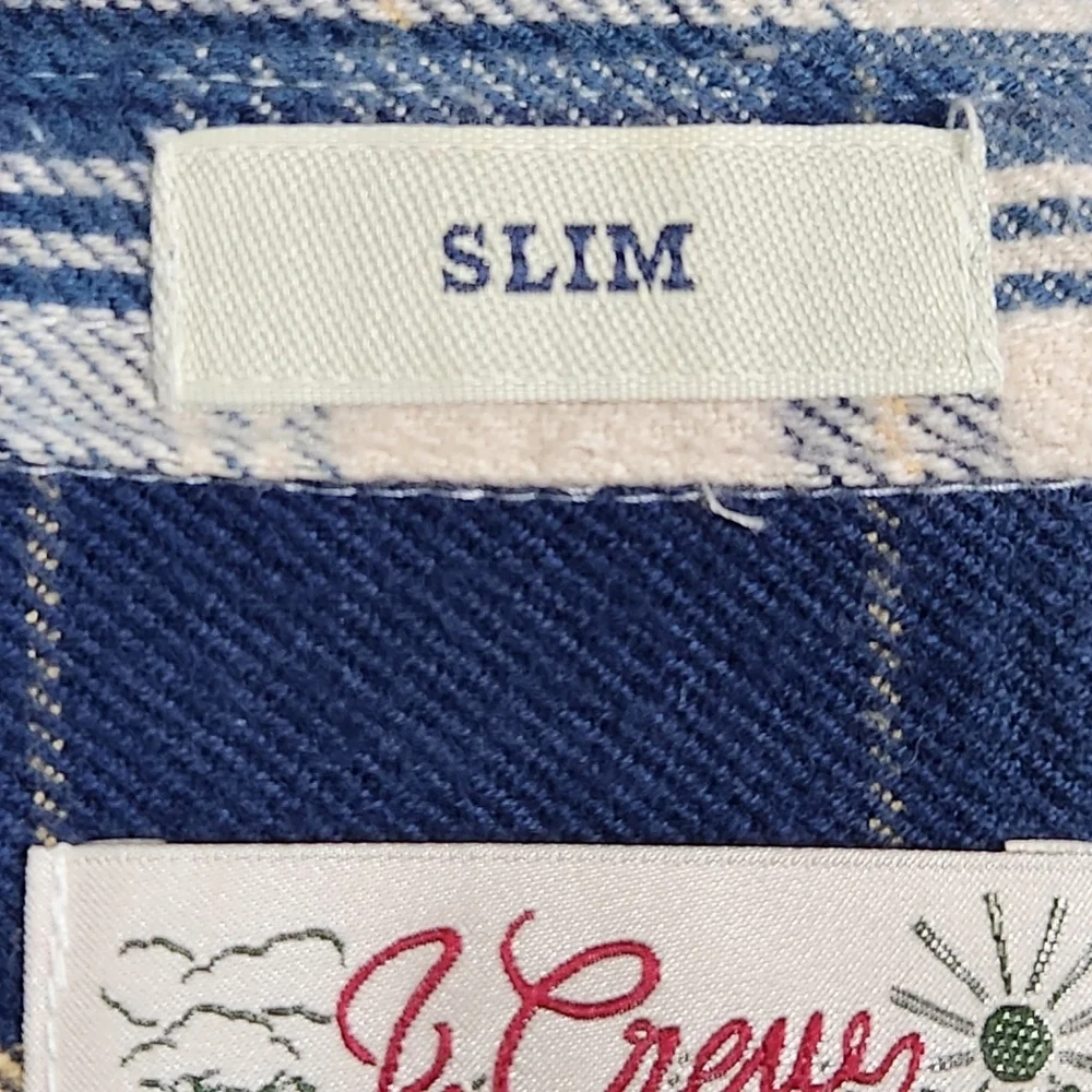 J. Crew Slim Fit Mid-Weight Flannel Double Brushed Long Sleeve Men's Size 2XL